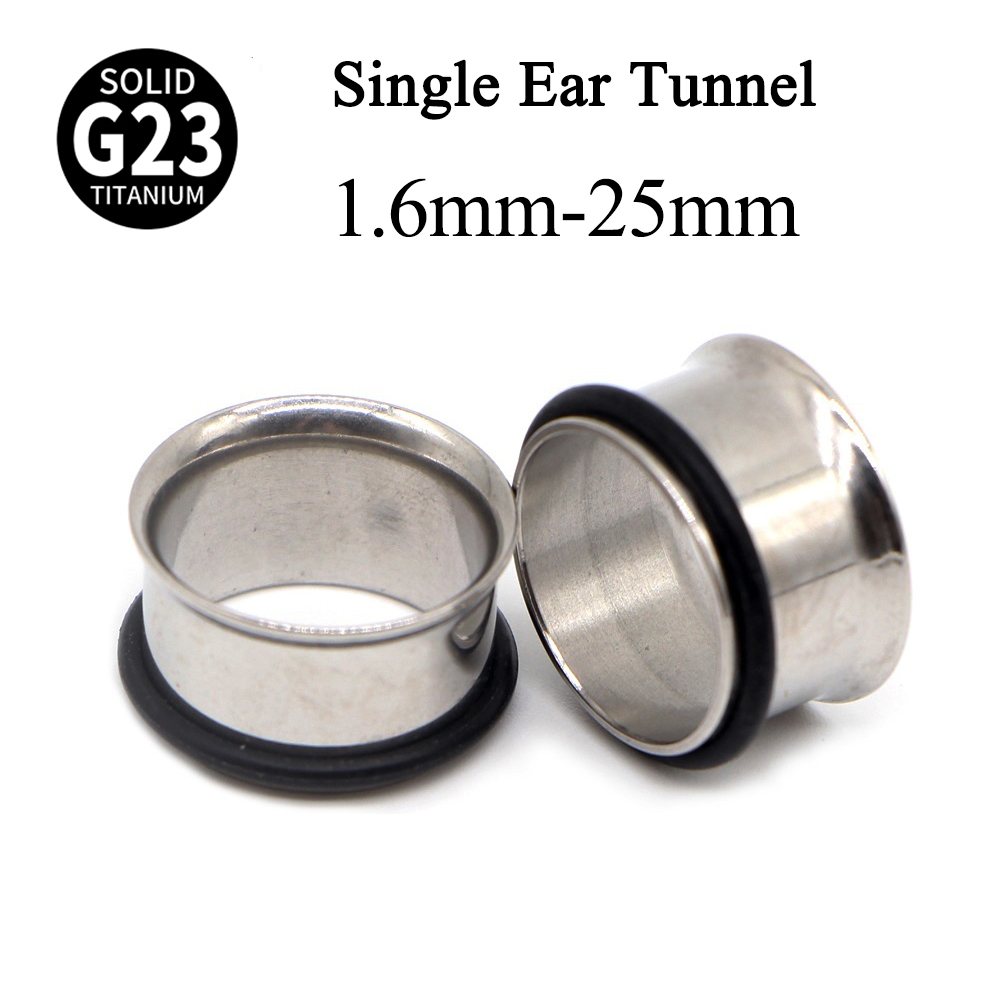 Body Jewelry Ear Plugs - 1Pair G23 Titanium Single Flare Ear