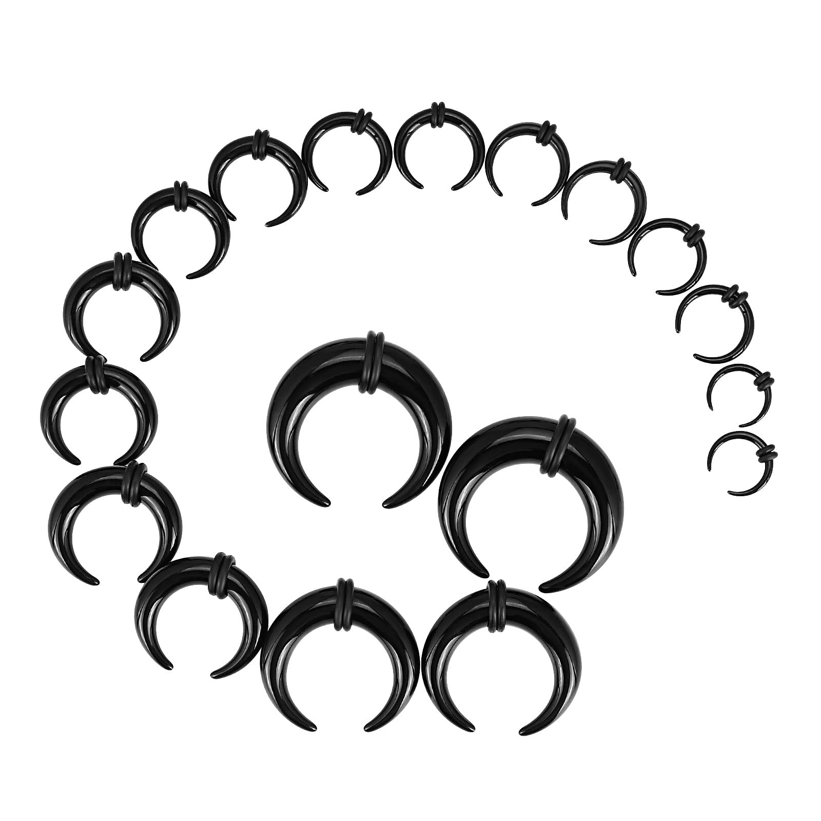 Body Jewelry Ear Plugs - 18Pcs Acrylic Septum Pincher Tapers C
