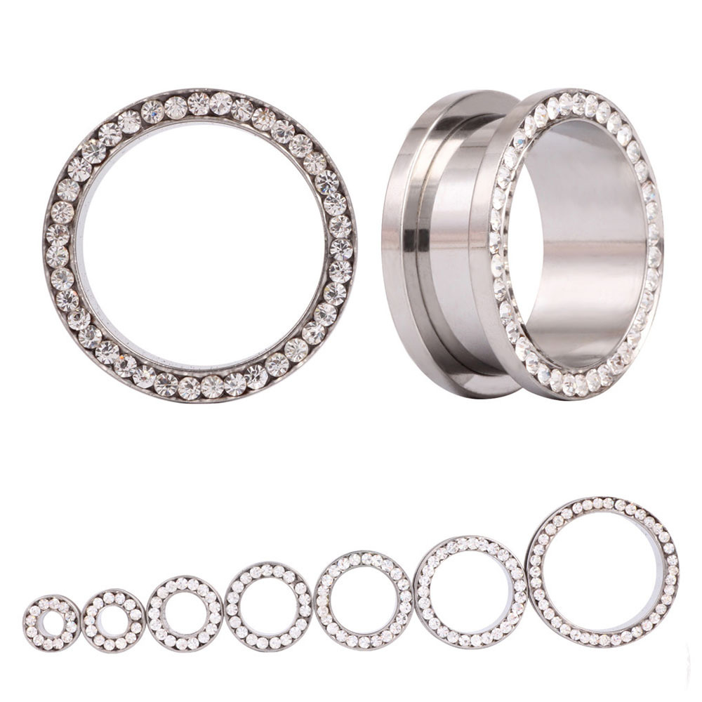 Body Jewelry Ear Plugs - 2 Cái/lốc Pha Lê Tai Đường