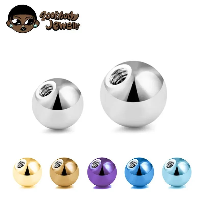 Body Jewelry Industrial - 10pcs G23 Titanium Externally Threaded Ball