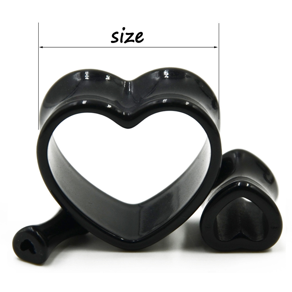 Acrylic Love Black White Heart - đánh giá và giá Body Jewelry Ear Plugs