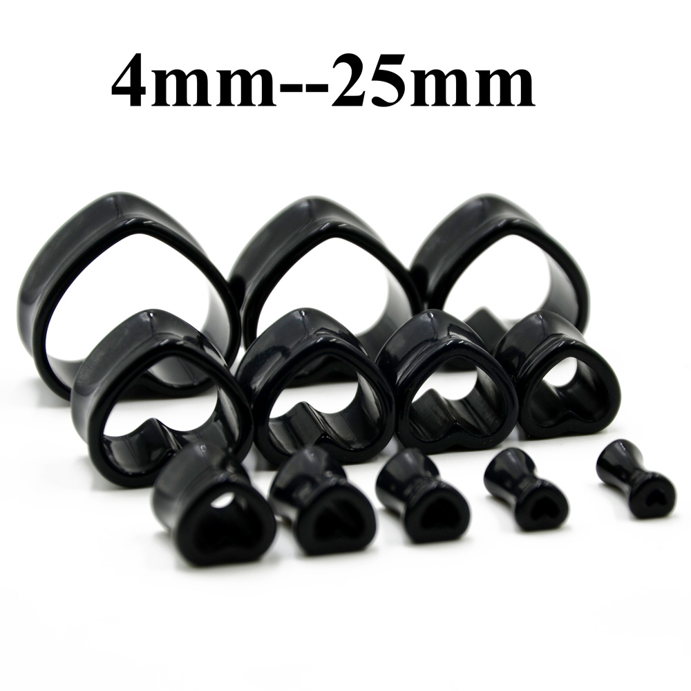 Acrylic Love Black White Heart - đánh giá và giá Body Jewelry Ear Plugs