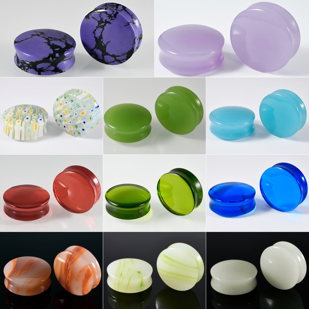 1/2/22PCS Glass&Stone Round Ea - đánh giá và giá Body Jewelry Ear Plugs