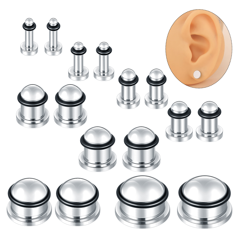 1Pair Stainless Steel Ear Tunn - đánh giá và giá Body Jewelry Ear Plugs