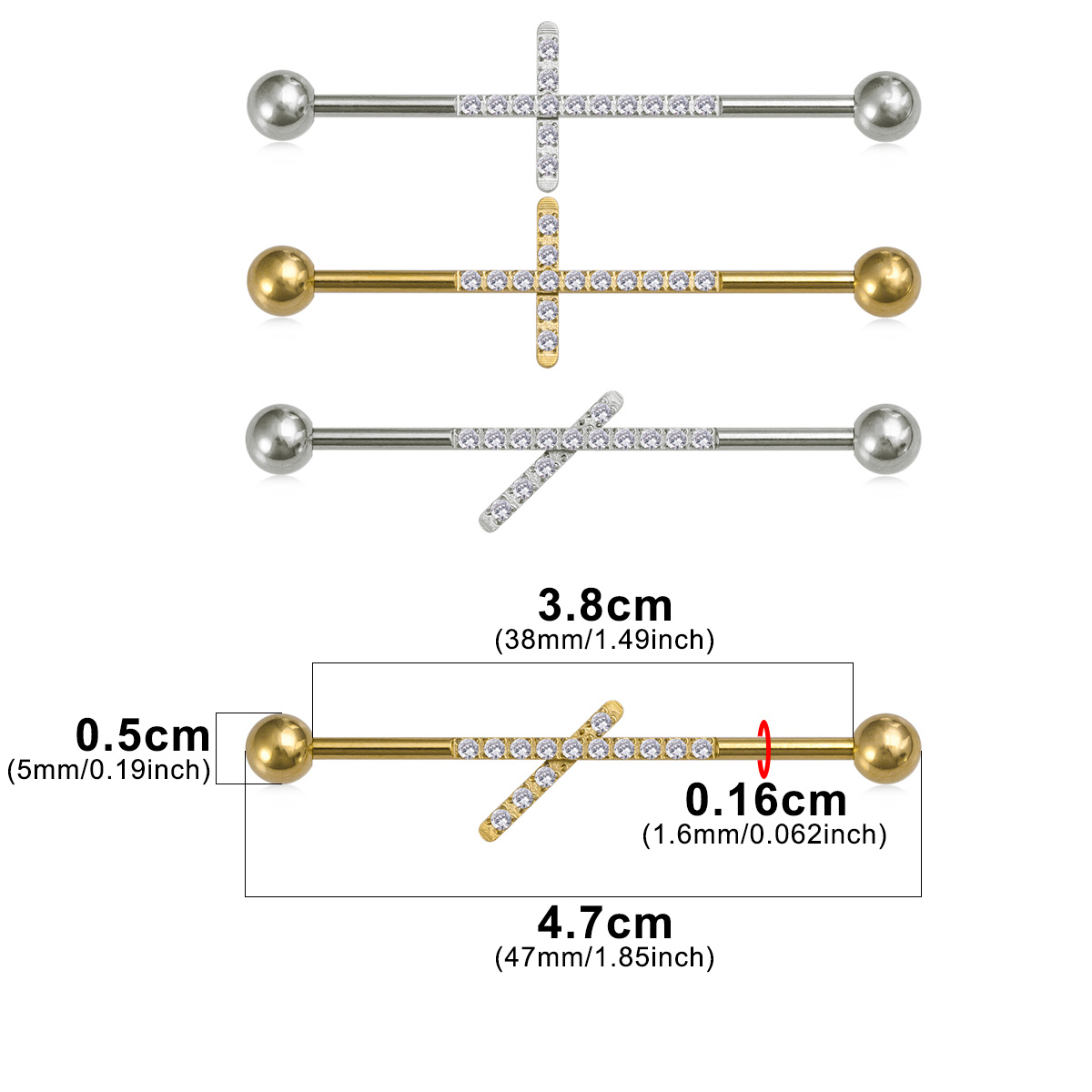 1pc Zirconia Industrial Pierci - đánh giá và giá Body Jewelry Industrial