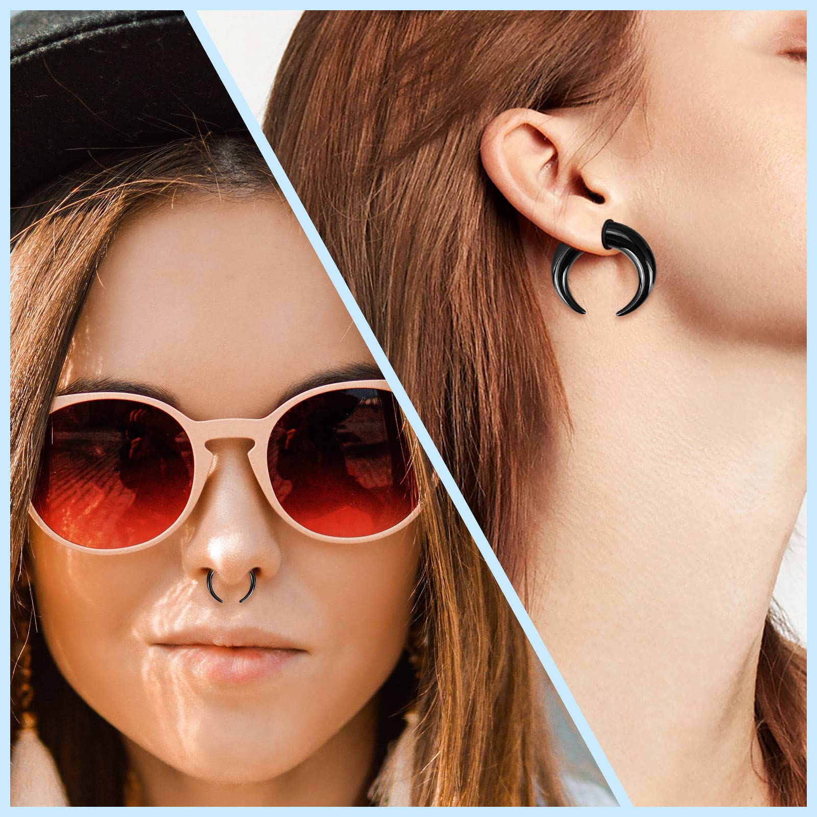 18Pcs Acrylic Septum Pincher T - đánh giá và giá Body Jewelry Ear Plugs