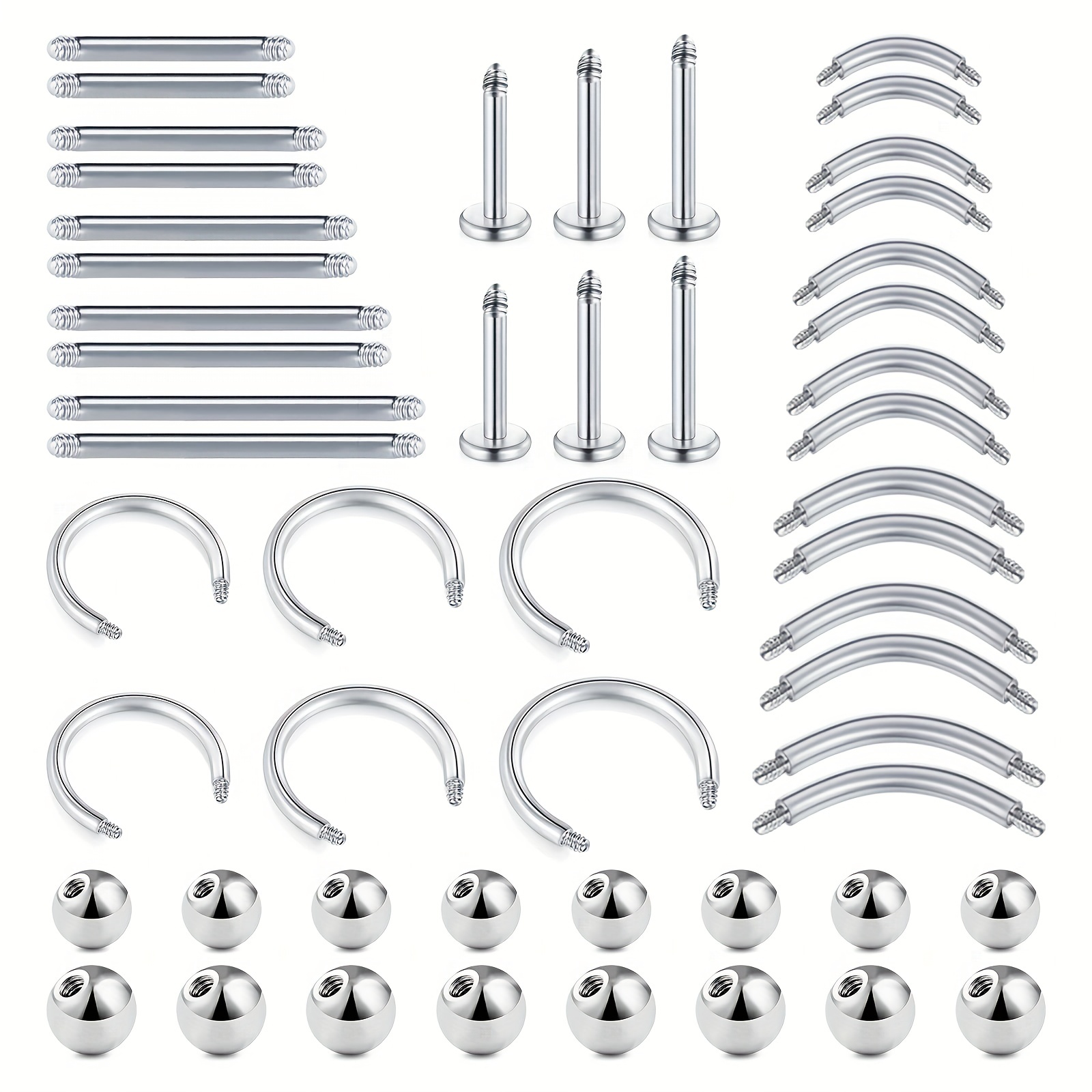 6/8/10/12/52pcs 16G Stainless  - đánh giá và giá Body Jewelry Industrial