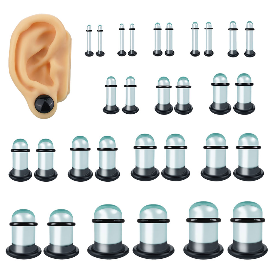 2pcs Glass Ear Gauges Stretchi - đánh giá và giá Body Jewelry Ear Plugs