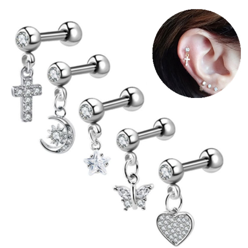 1 Cái Mặt Trăng Sụn Tai Bông B - đánh giá và giá Body Jewelry Surgical Steel