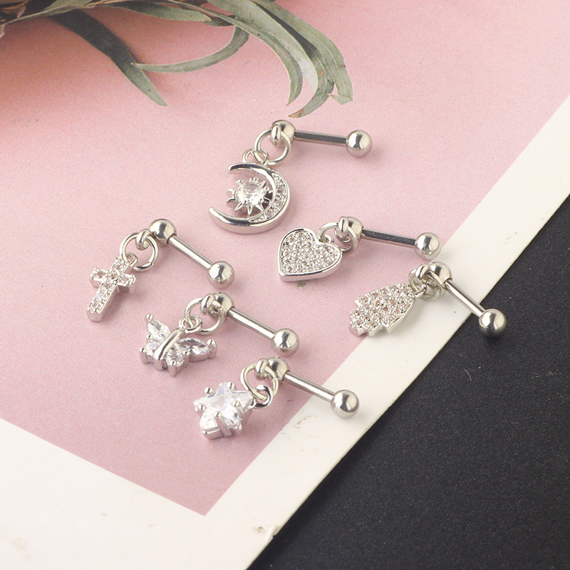 1 Cái Mặt Trăng Sụn Tai Bông B - đánh giá và giá Body Jewelry Surgical Steel