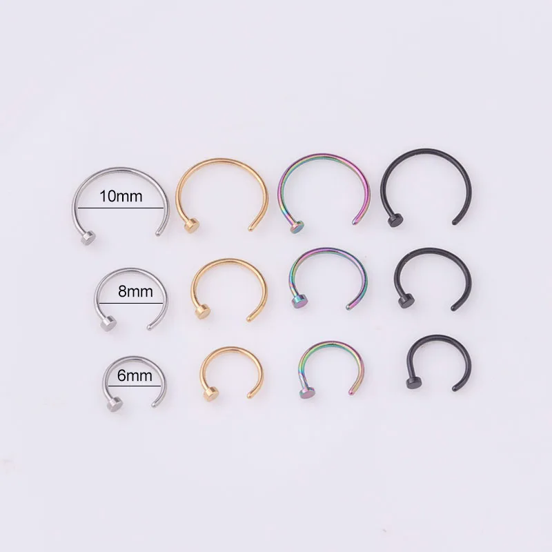 5pcs/lot 20G Nose Ring Hoop, 6 - đánh giá và giá Body Jewelry Surgical Steel