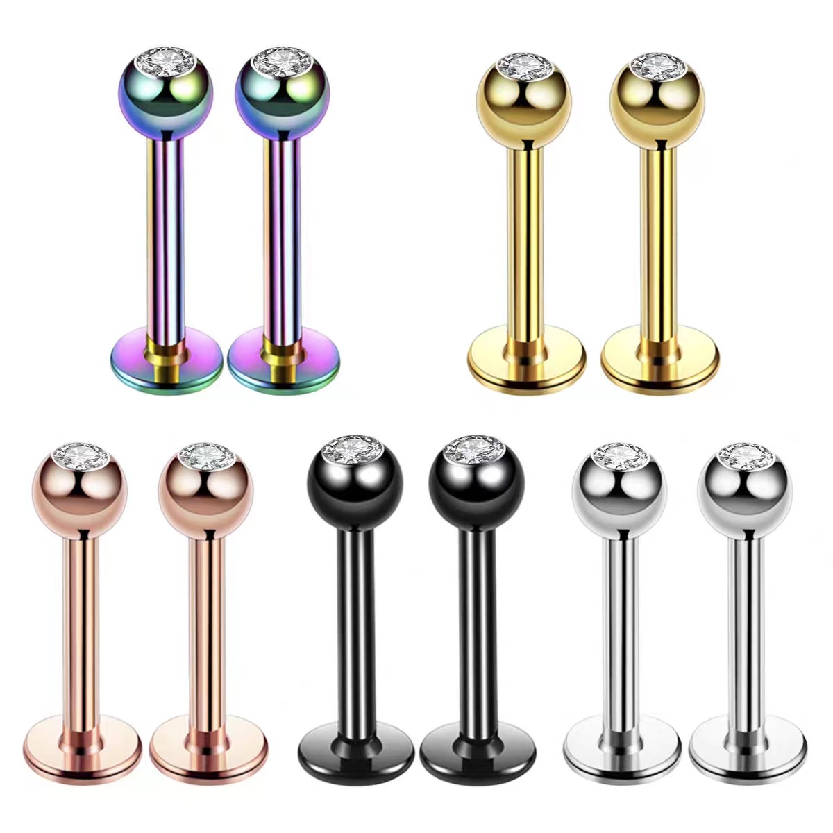 16G Surgical Steel Ball Top CZ - đánh giá và giá Body Jewelry Surgical Steel