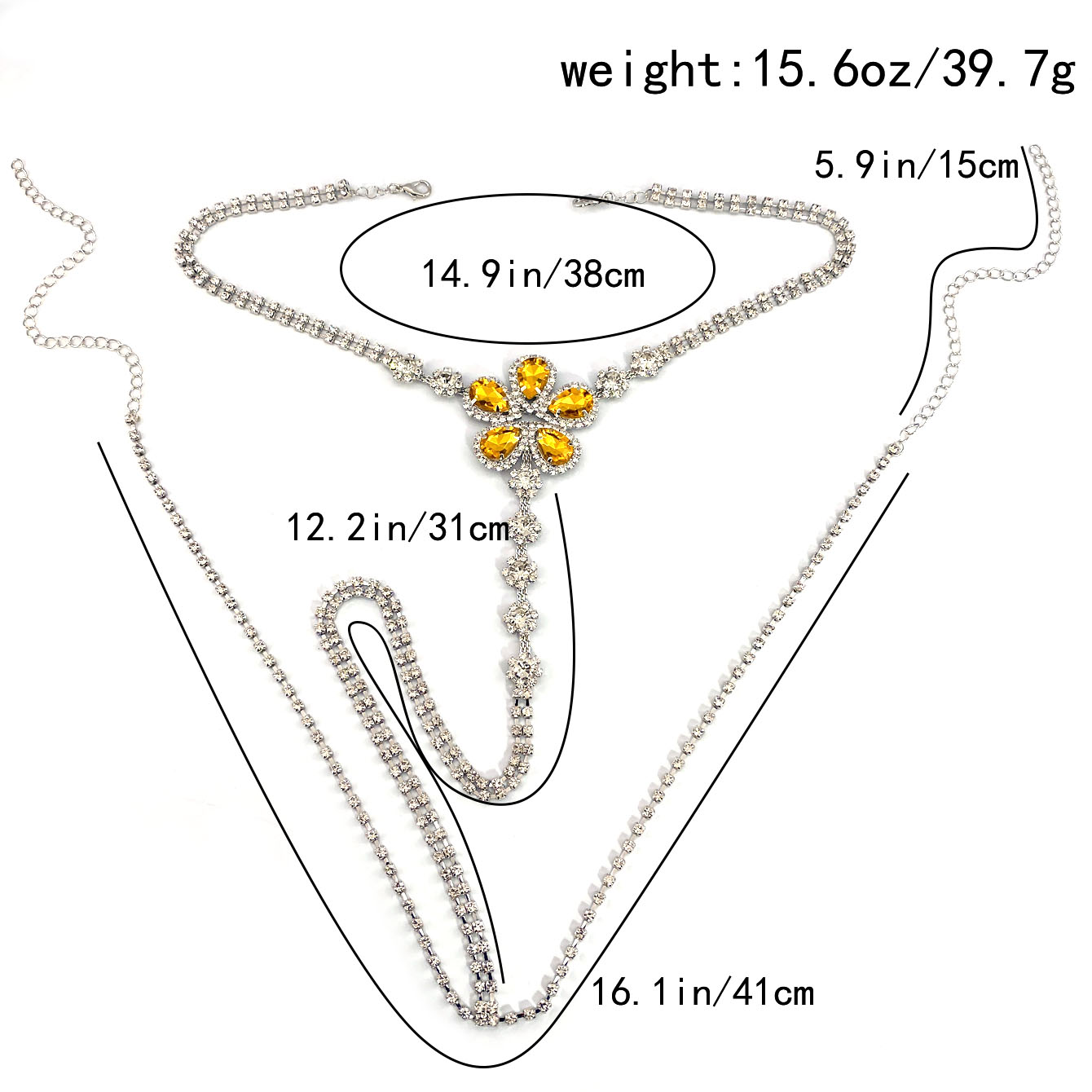 1pc Flower Shaped Sexy Rhinest - đánh giá và giá Body Jewelry Chains