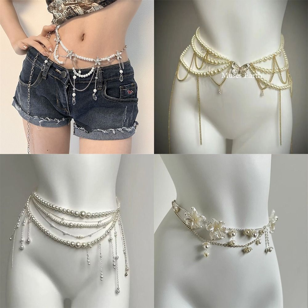 Fashion Elegant Pearl Waist Ch - đánh giá và giá Body Jewelry Sale