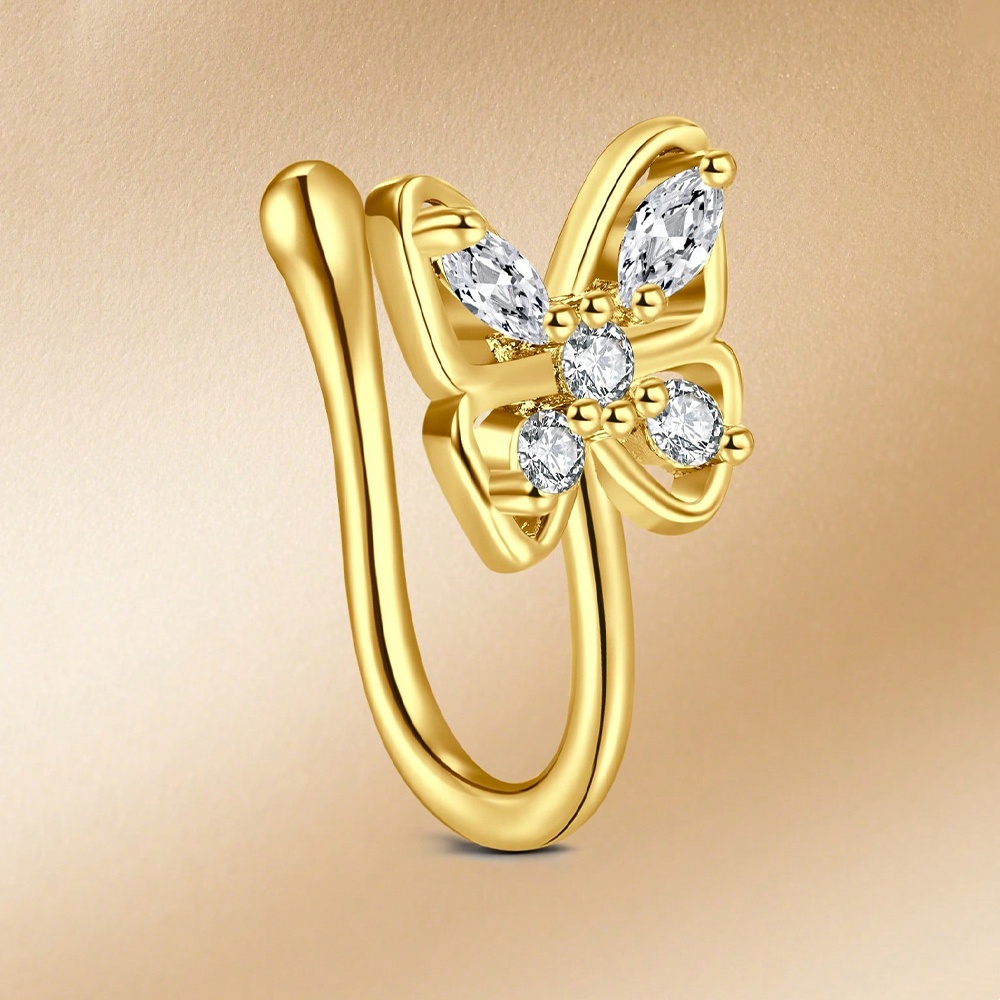 1pc U-Shaped Nose Hoop Without - đánh giá và giá Body Jewelry Gold Plated