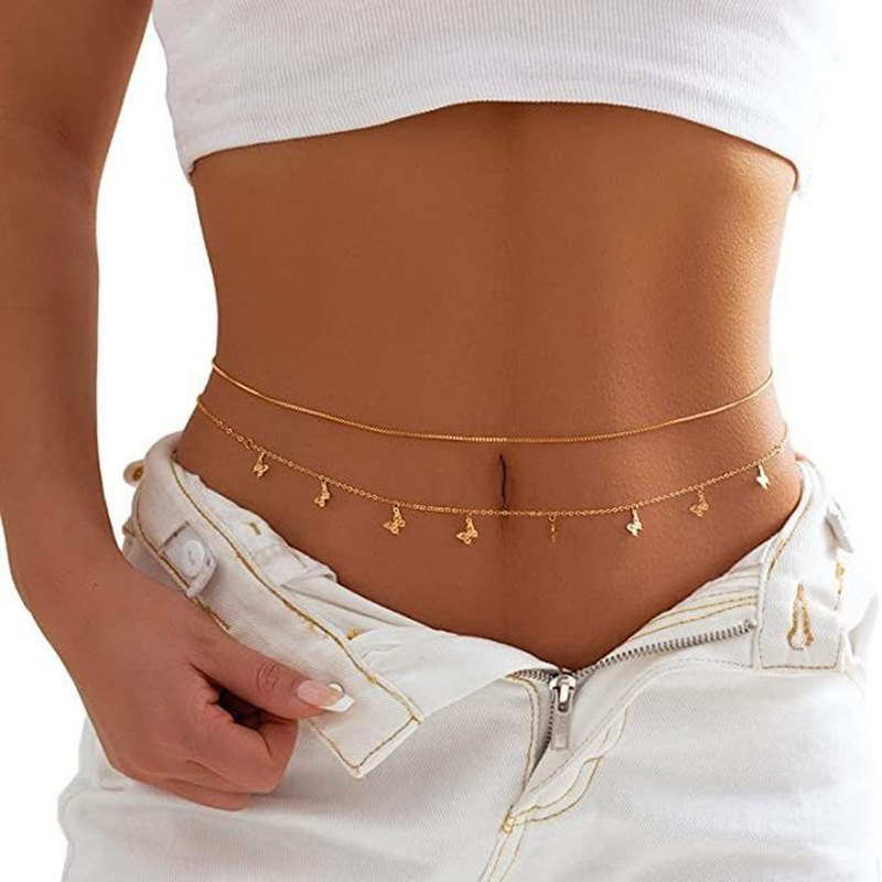 Fashion Simple Double Layer Be - đánh giá và giá Body Jewelry Waist